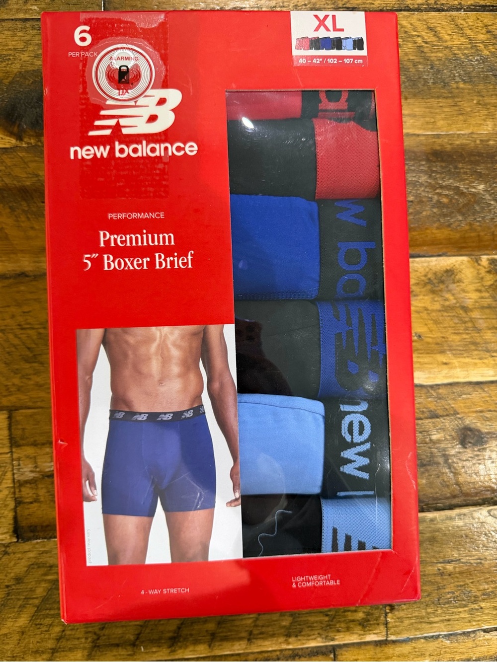 NIB 6 Pack New Balance Men's Premium Performance 5" Boxer Briefs Underwear XL 40